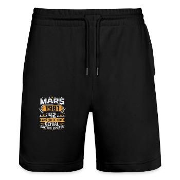 Rétro Cadeau D'anniversaire 42 Ans Mars 1981 - Short de jogging bio TRAINER Stanley/Stella unisexe - noir - Devant - Nik (191cm) & Marisol (170cm)