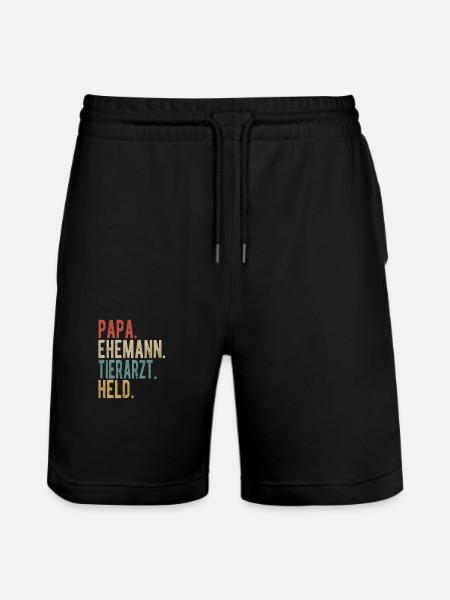 Tierarzt Papa Ehemann Held - Stanley/Stella Unisex Bio Joggingshorts Trainer  - Schwarz