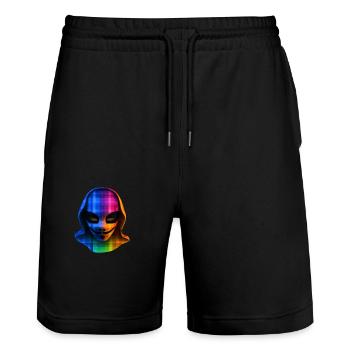 Digital Pride: Anonymous LGBTQAI+ - Stanley/Stella Unisex Bio Joggingshorts Trainer  - Schwarz - Vorne - Nik (191cm) & Marisol (170cm)