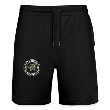 I'll be in my office the Garden Work with Flowers - Stanley/Stella Unisex Bio Joggingshorts Trainer  - Schwarz - Vorne - Nik (191cm) & Marisol (170cm)