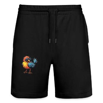 Amazing Bird - Stanley/Stella Trainer Unisex Organic Jogging Shorts - black - Front - Nik (191cm) & Marisol (170cm)