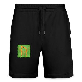 rune uruz e 266 - Stanley/Stella Trainer Unisex Organic Jogging Shorts - black - Front - Nik (191cm) & Marisol (170cm)