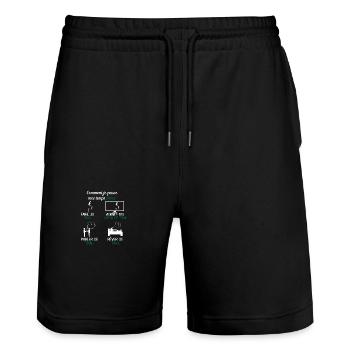 temps libre trail cadeau trailler - Short de jogging bio TRAINER Stanley/Stella unisexe - noir - Devant - Nik (191cm) & Marisol (170cm)