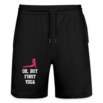 OK, mais le premier yoga - Short de jogging bio TRAINER Stanley/Stella unisexe - noir - Devant - Nik (191cm) & Marisol (170cm)