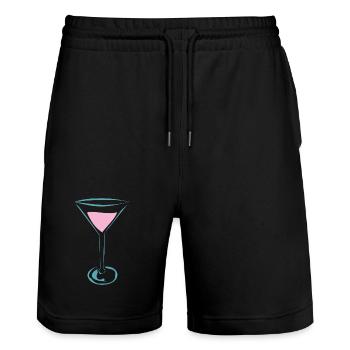 cocktail - Stanley/Stella Trainer Unisex Organic Jogging Shorts - black - Front - Nik (191cm) & Marisol (170cm)