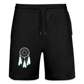 Attrape-rêves Étoilé Envolé - Short de jogging bio TRAINER Stanley/Stella unisexe - noir - Devant - Nik (191cm) & Marisol (170cm)