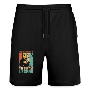 Chasseurs Chasse - Short de jogging bio TRAINER Stanley/Stella unisexe - noir - Devant - Nik (191cm) & Marisol (170cm)