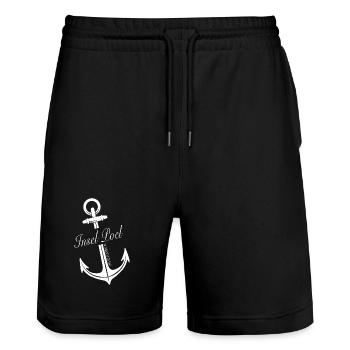 Insel Poel - Stanley/Stella Unisex Bio Joggingshorts Trainer  - Schwarz - Vorne - Nik (191cm) & Marisol (170cm)
