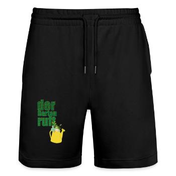der garten ruft - Stanley/Stella Unisex Bio Joggingshorts Trainer  - Schwarz - Vorne - Nik (191cm) & Marisol (170cm)