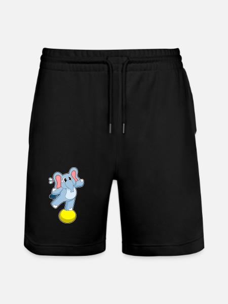 Elephant Workout Gymnastics Fitness - Stanley/Stella Trainer Unisex Organic Jogging Shorts - black