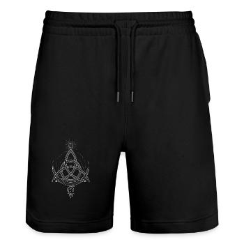 Trinity knot Triqueta Triquetra - Stanley/Stella Trainer Unisex Organic Jogging Shorts - black - Front - Nik (191cm) & Marisol (170cm)