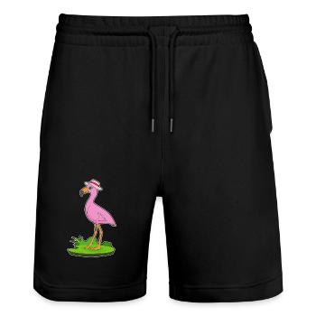 Flamingo Hut - Stanley/Stella Unisex Bio Joggingshorts Trainer  - Schwarz - Vorne - Nik (191cm) & Marisol (170cm)