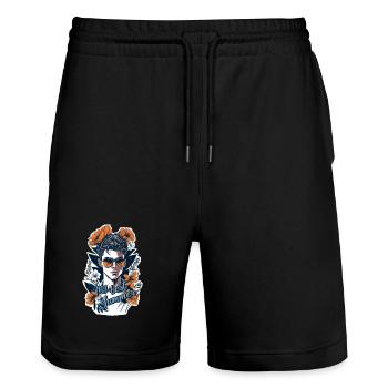 Mein bester Sommer - Stanley/Stella Unisex Bio Joggingshorts Trainer  - Schwarz - Vorne - Nik (191cm) & Marisol (170cm)