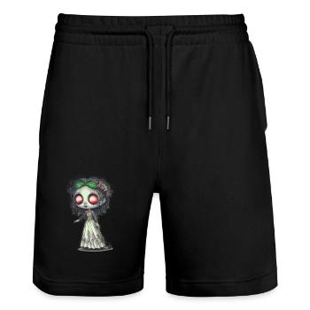 La Fiancée zombie - Short de jogging bio TRAINER Stanley/Stella unisexe - noir - Devant - Nik (191cm) & Marisol (170cm)