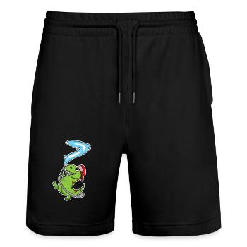 Dinosaure du 7e anniversaire - Short de jogging bio TRAINER Stanley/Stella unisexe - noir - Devant - Nik (191cm) & Marisol (170cm)