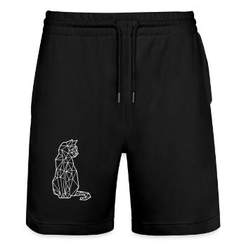 Chaton chat - Short de jogging bio TRAINER Stanley/Stella unisexe - noir - Devant - Nik (191cm) & Marisol (170cm)