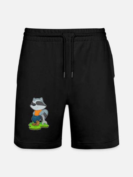 Raccoon Mechanic Wrench Workshop - Stanley/Stella Trainer Unisex Organic Jogging Shorts - black