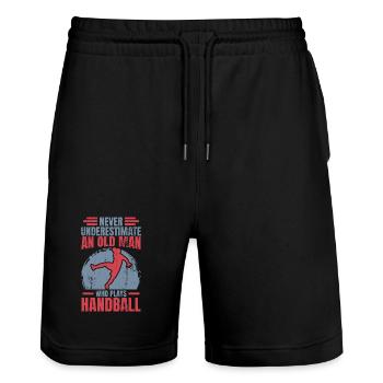 Handball Großvater - Stanley/Stella Unisex Bio Joggingshorts Trainer  - Schwarz - Vorne - Nik (191cm) & Marisol (170cm)