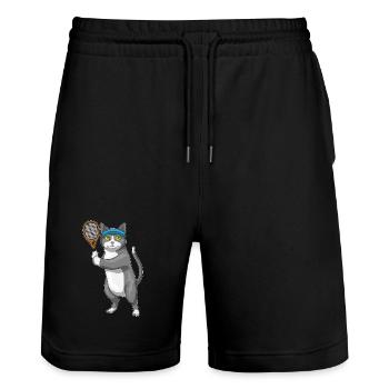 Raquette de tennis Cat Tennis - Short de jogging bio TRAINER Stanley/Stella unisexe - noir - Devant - Nik (191cm) & Marisol (170cm)