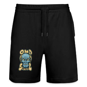 Oldschool - Stanley/Stella Unisex Bio Joggingshorts Trainer  - Schwarz - Vorne - Nik (191cm) & Marisol (170cm)