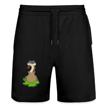 Vase Serpent - Short de jogging bio TRAINER Stanley/Stella unisexe - noir - Devant - Nik (191cm) & Marisol (170cm)