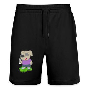 Os de chien - Short de jogging bio TRAINER Stanley/Stella unisexe - noir - Devant - Nik (191cm) & Marisol (170cm)