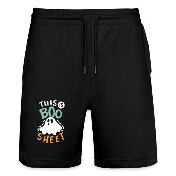 Geist Halloweenkostüm - Stanley/Stella Unisex Bio Joggingshorts Trainer  - Schwarz - Vorne - Nik (191cm) & Marisol (170cm)