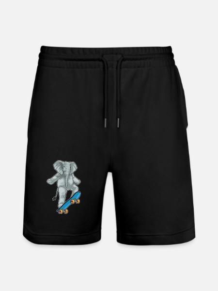 Elephant Skater Skateboard - Stanley/Stella Trainer Unisex Organic Jogging Shorts - black