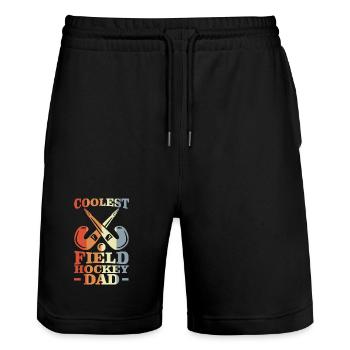 Cooler Hockey Vater - Stanley/Stella Unisex Bio Joggingshorts Trainer  - Schwarz - Vorne - Nik (191cm) & Marisol (170cm)