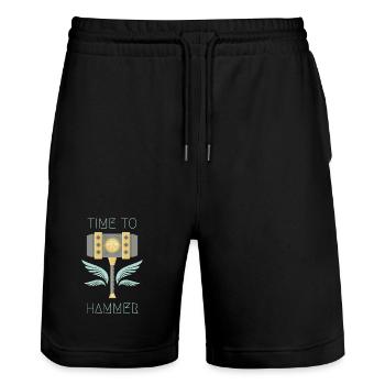 Time to Hammer - Stanley/Stella Unisex Bio Joggingshorts Trainer  - Schwarz - Vorne - Nik (191cm) & Marisol (170cm)