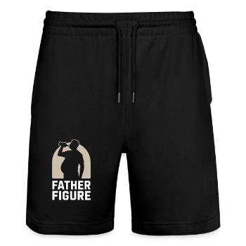Funny Father Figure Beer Belly Dad Bod - Stanley/Stella Trainer Unisex Organic Jogging Shorts - black - Front - Nik (191cm) & Marisol (170cm)