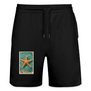 Étoile de mer Étoile de mer - Short de jogging bio TRAINER Stanley/Stella unisexe - noir - Devant - Nik (191cm) & Marisol (170cm)