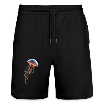 Qualle Jellyfish Feuerqualle Medusa Süße Quallen - Stanley/Stella Unisex Bio Joggingshorts Trainer  - Schwarz - Vorne - Nik (191cm) & Marisol (170cm)