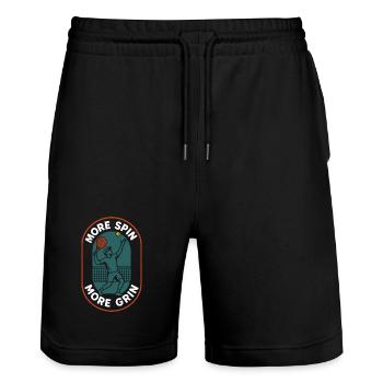 Padel More Spin More Grin Funny Player - Stanley/Stella Trainer Unisex Organic Jogging Shorts - black - Front - Nik (191cm) & Marisol (170cm)