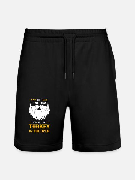 Thanksgiving Gender Reveal Werdende Mutter - Stanley/Stella Unisex Bio Joggingshorts Trainer - Schwarz