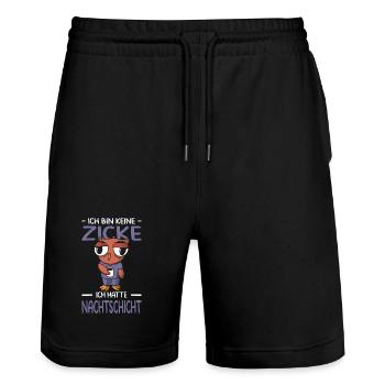 Pflegerin Geschenke Pflege Lustig Krankenpflegerin - Stanley/Stella Unisex Bio Joggingshorts Trainer  - Schwarz - Vorne - Nik (191cm) & Marisol (170cm)