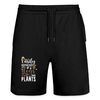 Garden & Plant Lovers Gifts - Stanley/Stella Trainer Unisex Organic Jogging Shorts - black - Front - Nik (191cm) & Marisol (170cm)