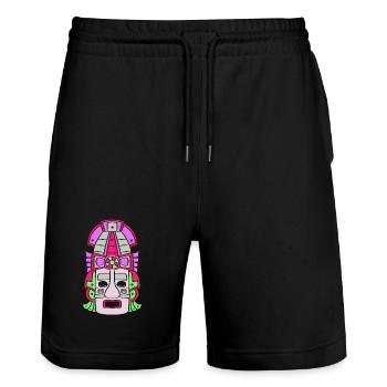 Inca Mayan calendar aztec - Stanley/Stella Trainer Unisex Organic Jogging Shorts - black - Front - Nik (191cm) & Marisol (170cm)