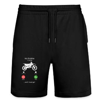 My Dirtbike is Calling and I Must Go - Stanley/Stella Trainer Unisex Organic Jogging Shorts - black - Front - Nik (191cm) & Marisol (170cm)