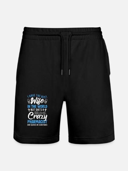 Have the best wife pharmacist - Stanley/Stella Trainer Unisex Organic Jogging Shorts - black