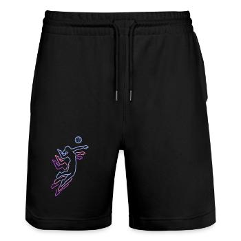 Volleyball Girls Volleyball Player Beach Volleyball - Stanley/Stella Trainer Unisex Organic Jogging Shorts - black - Front - Nik (191cm) & Marisol (170cm)