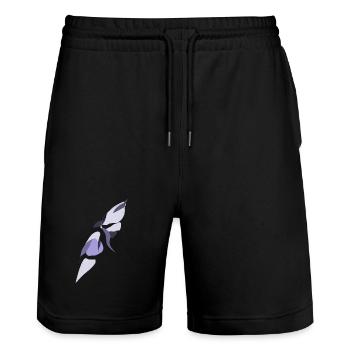 Wings of Shadow and Light - Stanley/Stella Trainer Unisex Organic Jogging Shorts - black - Front - Nik (191cm) & Marisol (170cm)