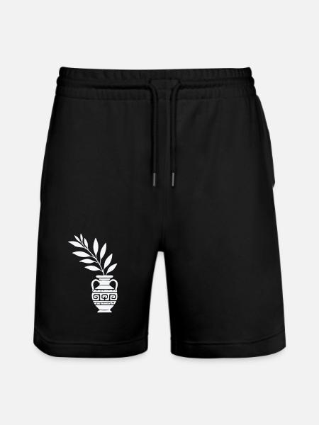 Antique Vase with Leaf Branches - Stanley/Stella Trainer Unisex Organic Jogging Shorts - black