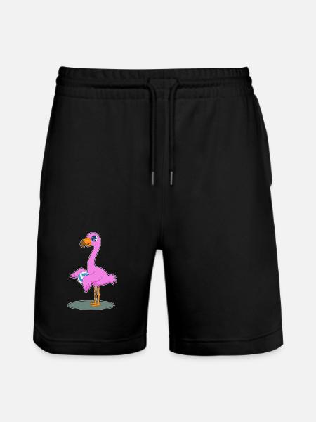Flamingo Volleyball Player Volleyball - Stanley/Stella Trainer Unisex Organic Jogging Shorts - black