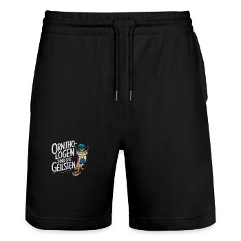 Ornithologen sind die Coolsten lustige Eule - Stanley/Stella Unisex Bio Joggingshorts Trainer  - Schwarz - Vorne - Nik (191cm) & Marisol (170cm)
