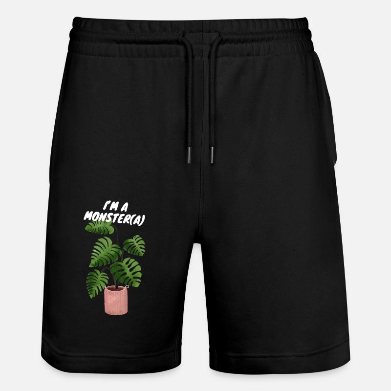 MONSTERA MONSTER PLANT - Short de jogging bio TRAINER Stanley/Stella unisexe - noir