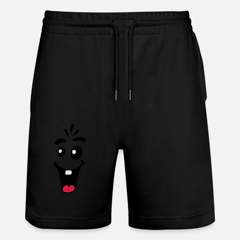 Rire amical Visage comique heureux - Short de jogging bio TRAINER Stanley/Stella unisexe - noir