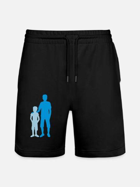 Silhouette big brother siblings - Stanley/Stella Trainer Unisex Organic Jogging Shorts - black
