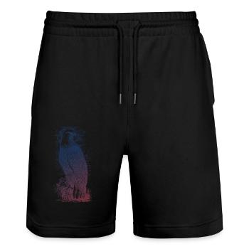 Adler - Stanley/Stella Unisex Bio Joggingshorts Trainer  - Schwarz - Vorne - Nik (191cm) & Marisol (170cm)