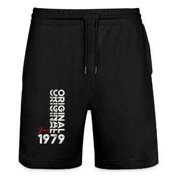 Légende Juin 1979 Millésime 1979 Anniversaire 1979 - Short de jogging bio TRAINER Stanley/Stella unisexe - noir - Devant - Nik (191cm) & Marisol (170cm)